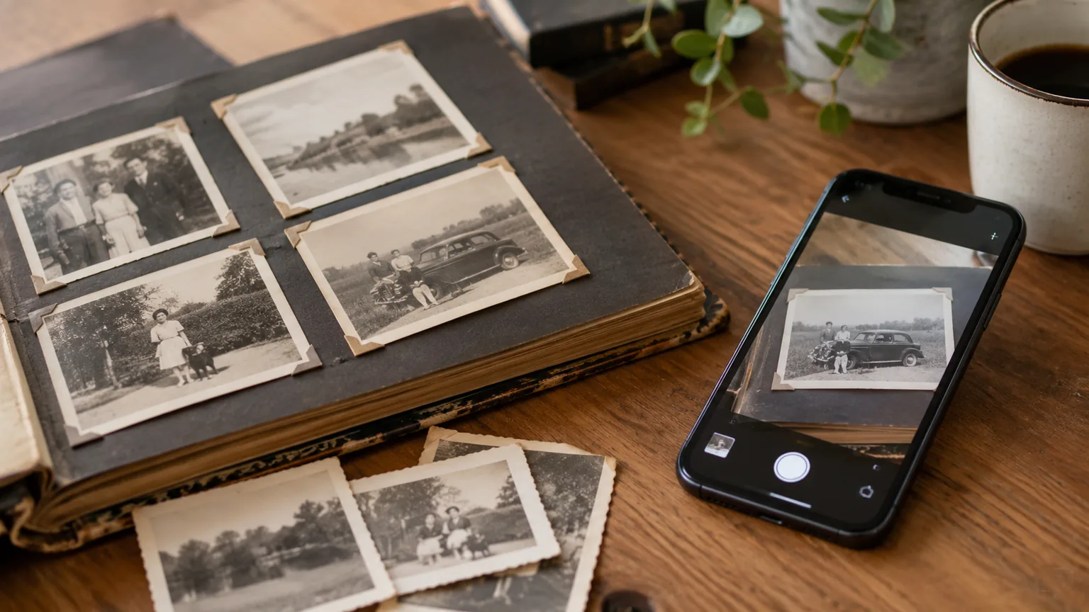 Collecting photos and digitising old photos for a funeral