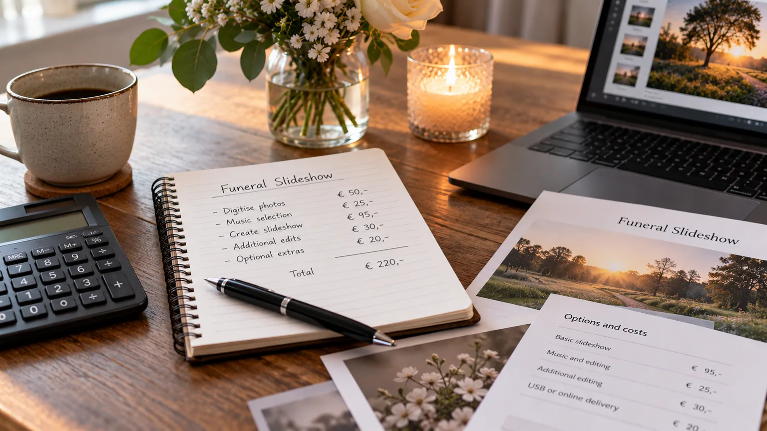 How much does a funeral slideshow cost?