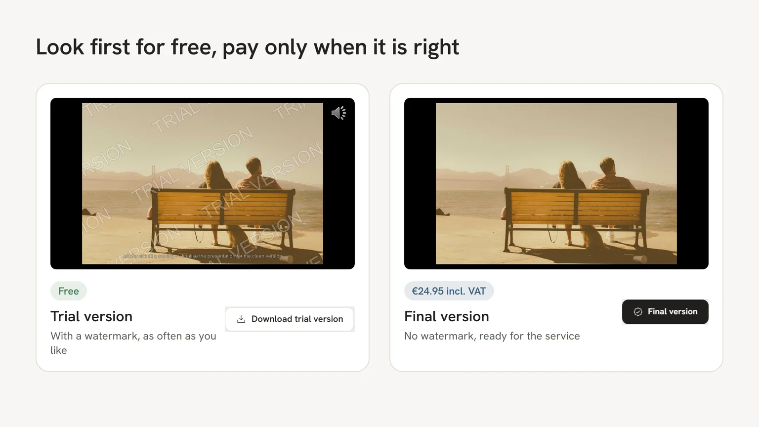 Trial version with watermark and the Finalise button, showing the cost of a funeral presentation